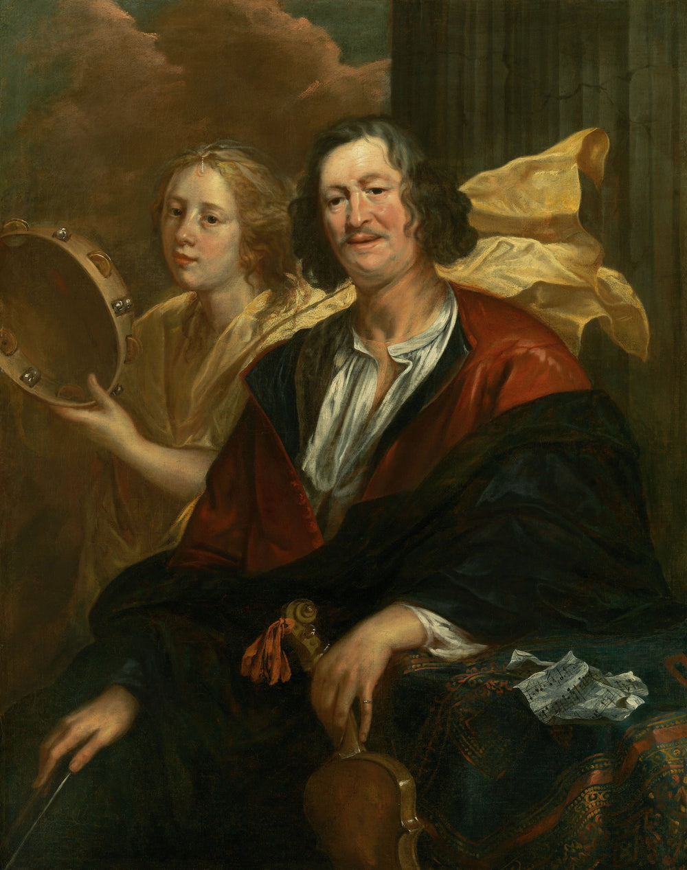 Portrait d'un musicien avec sa muse - Jacob Jordaens