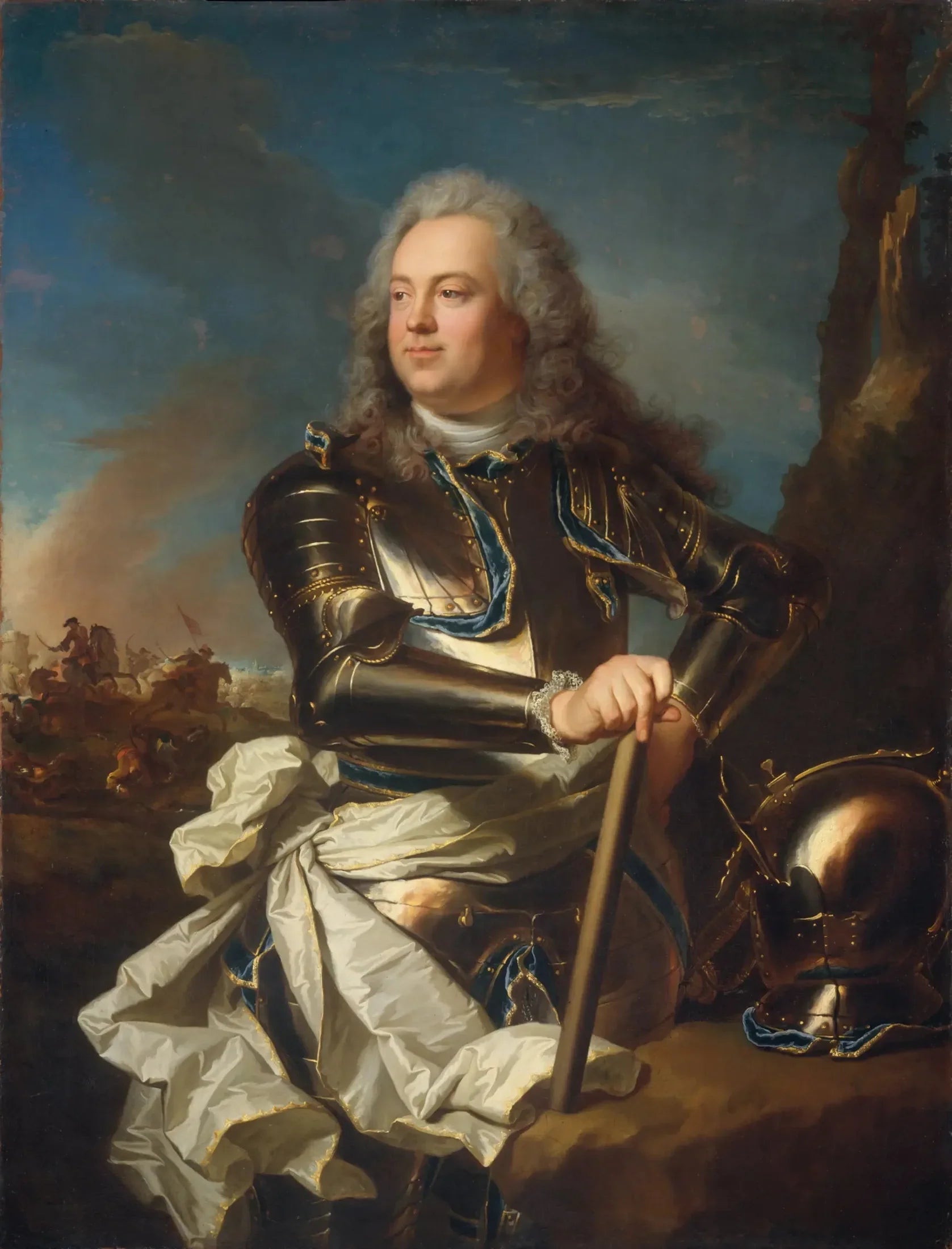 Portrait d'un officier militaire - Hyacinthe Rigaud image 1 copie peinte à la main à l’huile