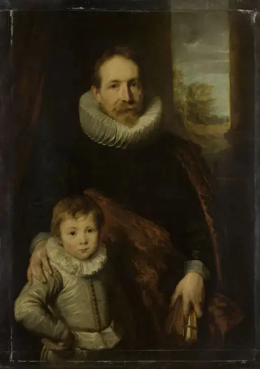 Portrait d'un père et fils fils - Antoine van Dyck image 1 copie peinte à la main à l’huile