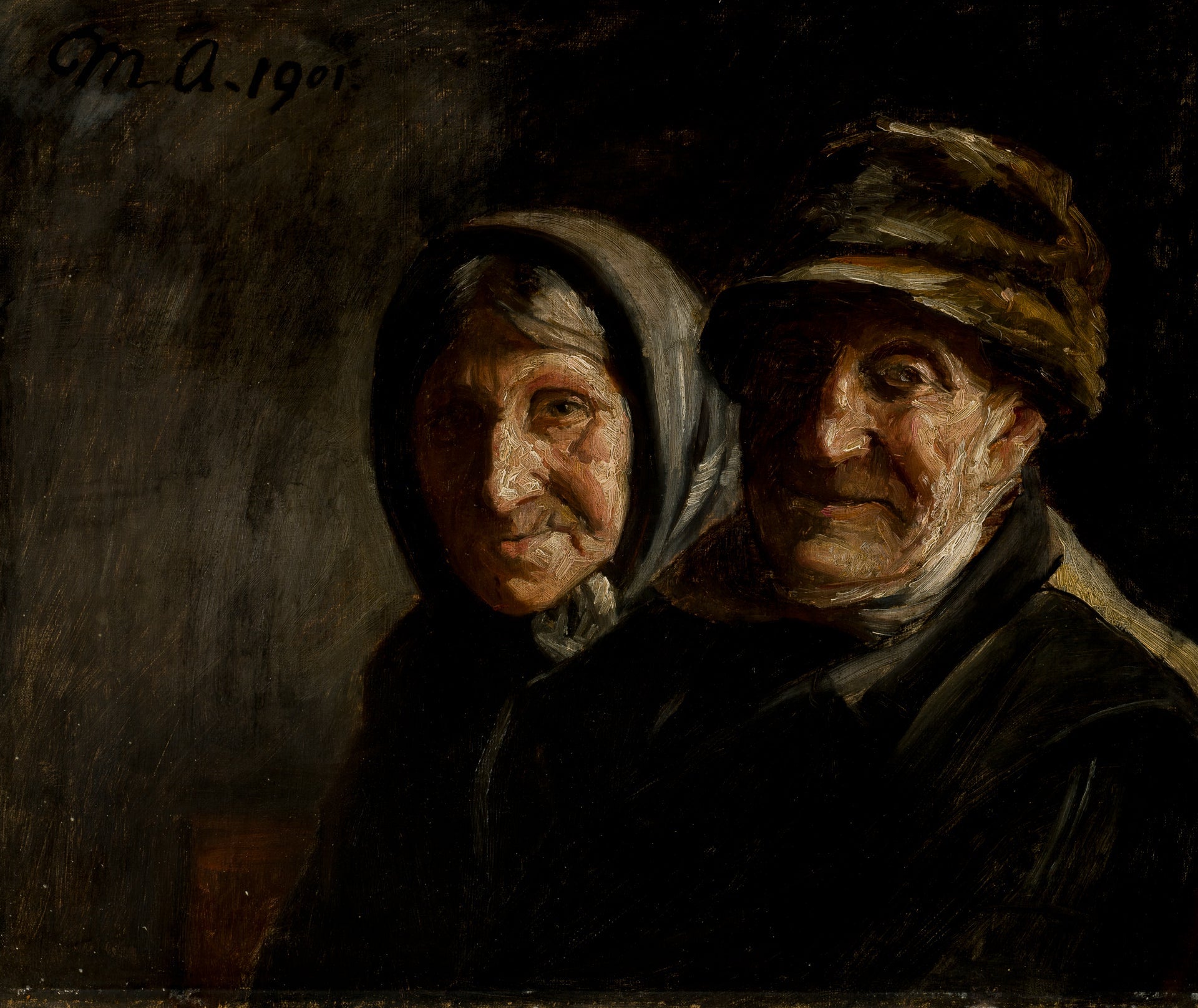 Portrait d'un vieux couple - Michael Peter Ancher image 1 reproduction artisanale de tableau