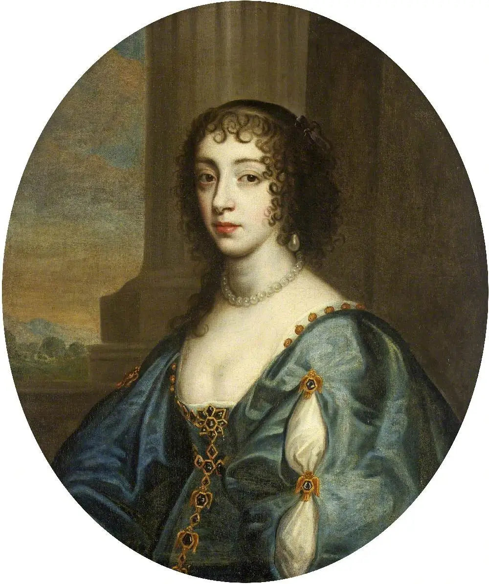 Portrait d'une dame en bleu, d'après la reine Henriette-Marie - Antoine van Dyck image 1 reproduction artisanale de tableau