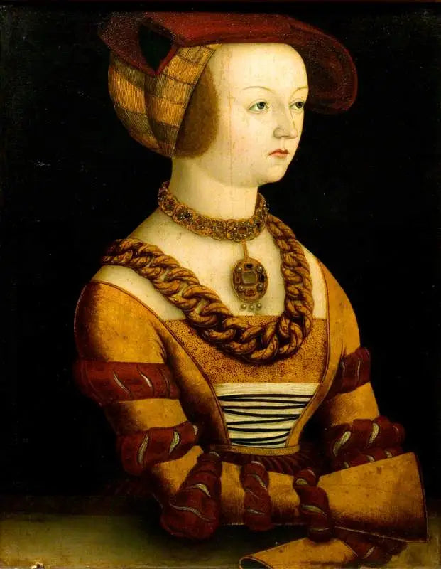 Portrait d'une dame en costume vers 1530 - Lucas Cranach the Elder image 1 reproduction de peinture à l’huile