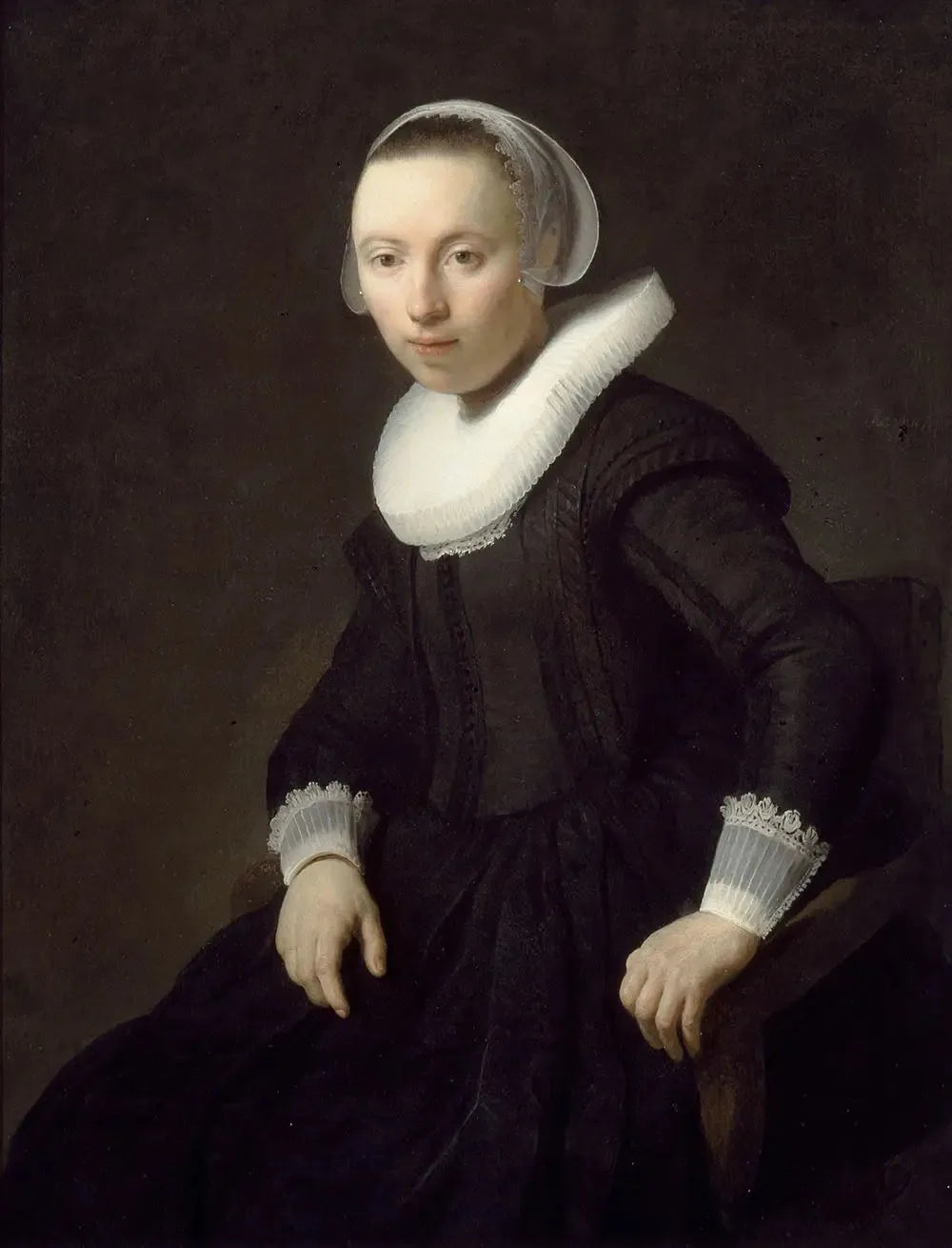 Portrait d'une femme assise - Rembrandt image 1 reproduction réalisée par Alpha Reproduction