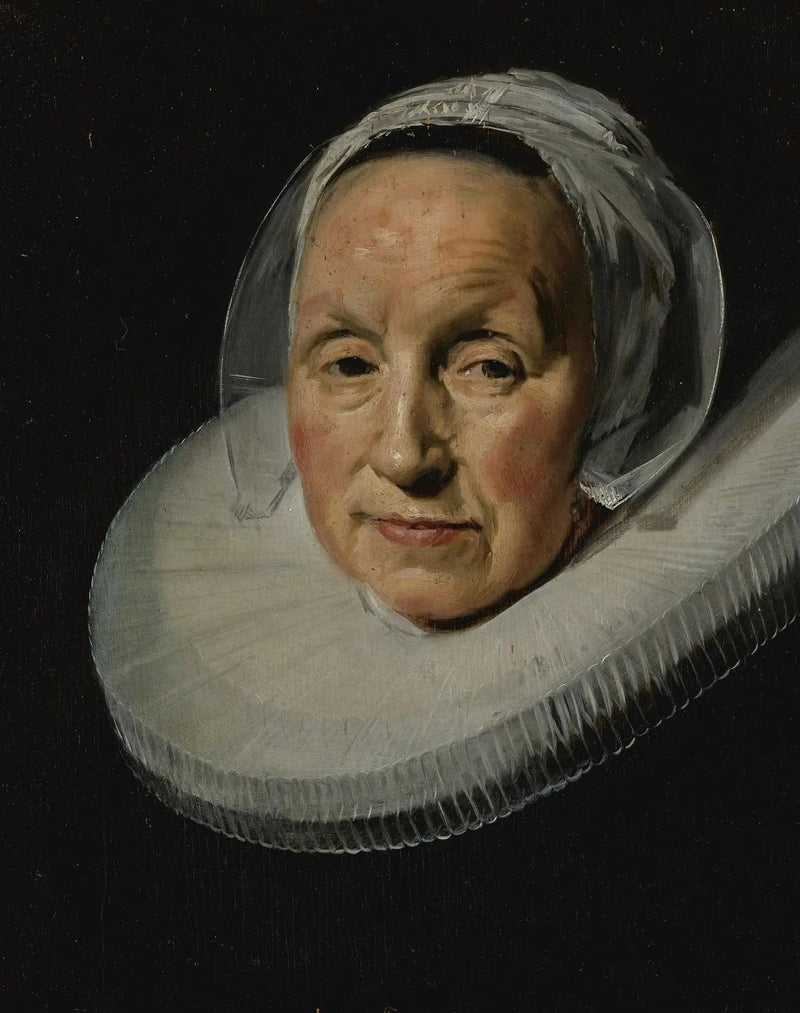 ภาพเหมือนหญิงสาวที่มีคอปกขยายและตัดออกจากขนาดเดิม - Frans Hals