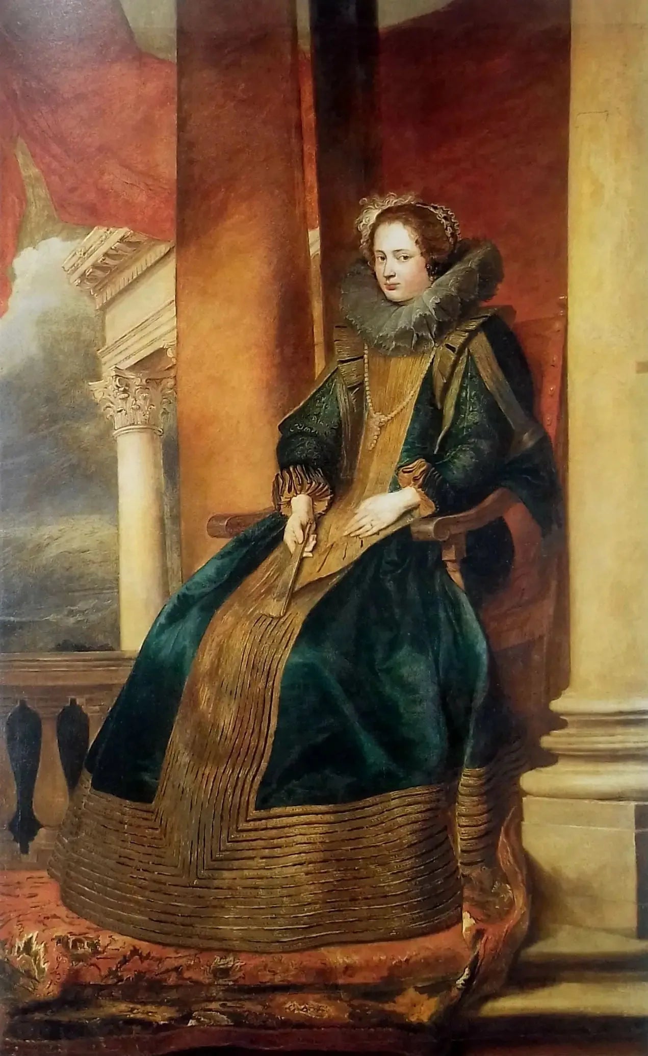 Portrait d'une femme génoise assise - Antoine van Dyck image 1 copie peinte à la main à l’huile