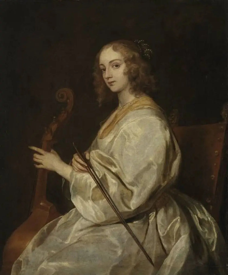 ภาพเหมือนหญิงสาวเล่นไวโอล่าแกมบ์ ซึ่งเดิมเชื่อว่าเป็น Margaret Lemon - Antoine van Dyck