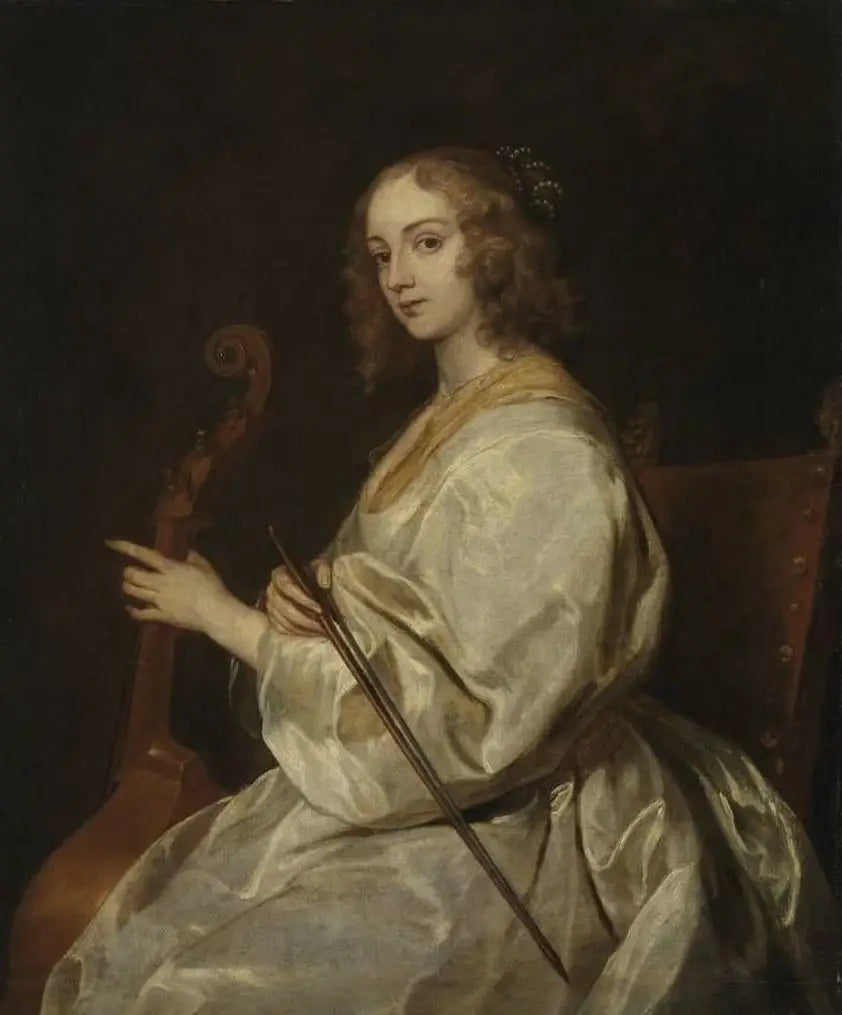 ภาพเหมือนหญิงสาวเล่นไวโอล่าแกมบ์ ซึ่งเดิมเชื่อว่าเป็น Margaret Lemon - Antoine van Dyck