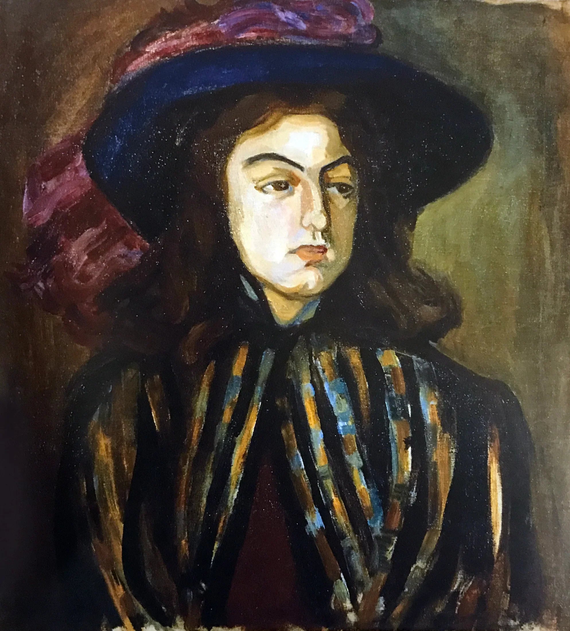 Portrait d'une femme - Olga Rozanova image 1 copie de tableau peinte à la main