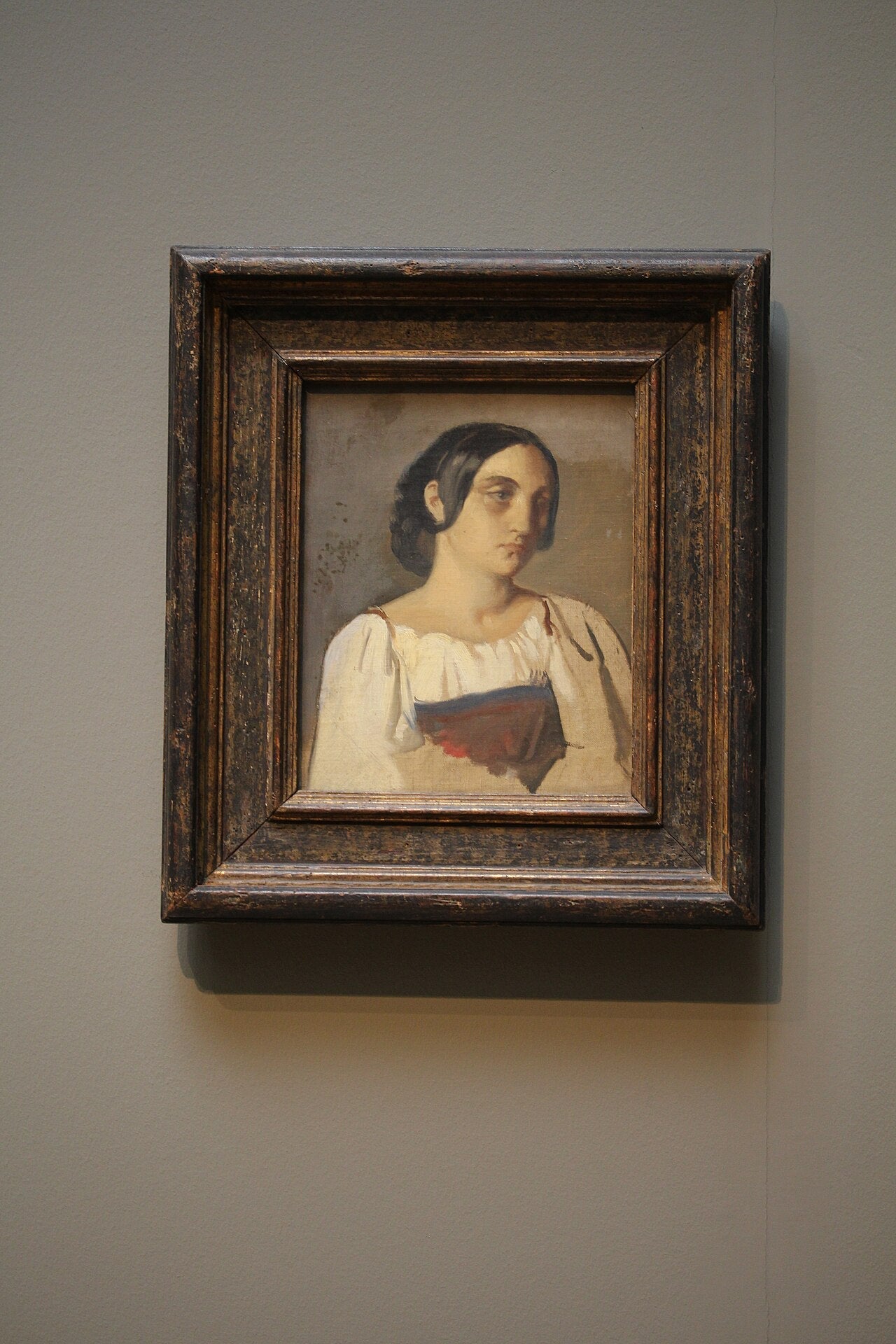 Portrait d’une Italienne - Théodore Chassériau image 2 copie de tableau peinte à la main