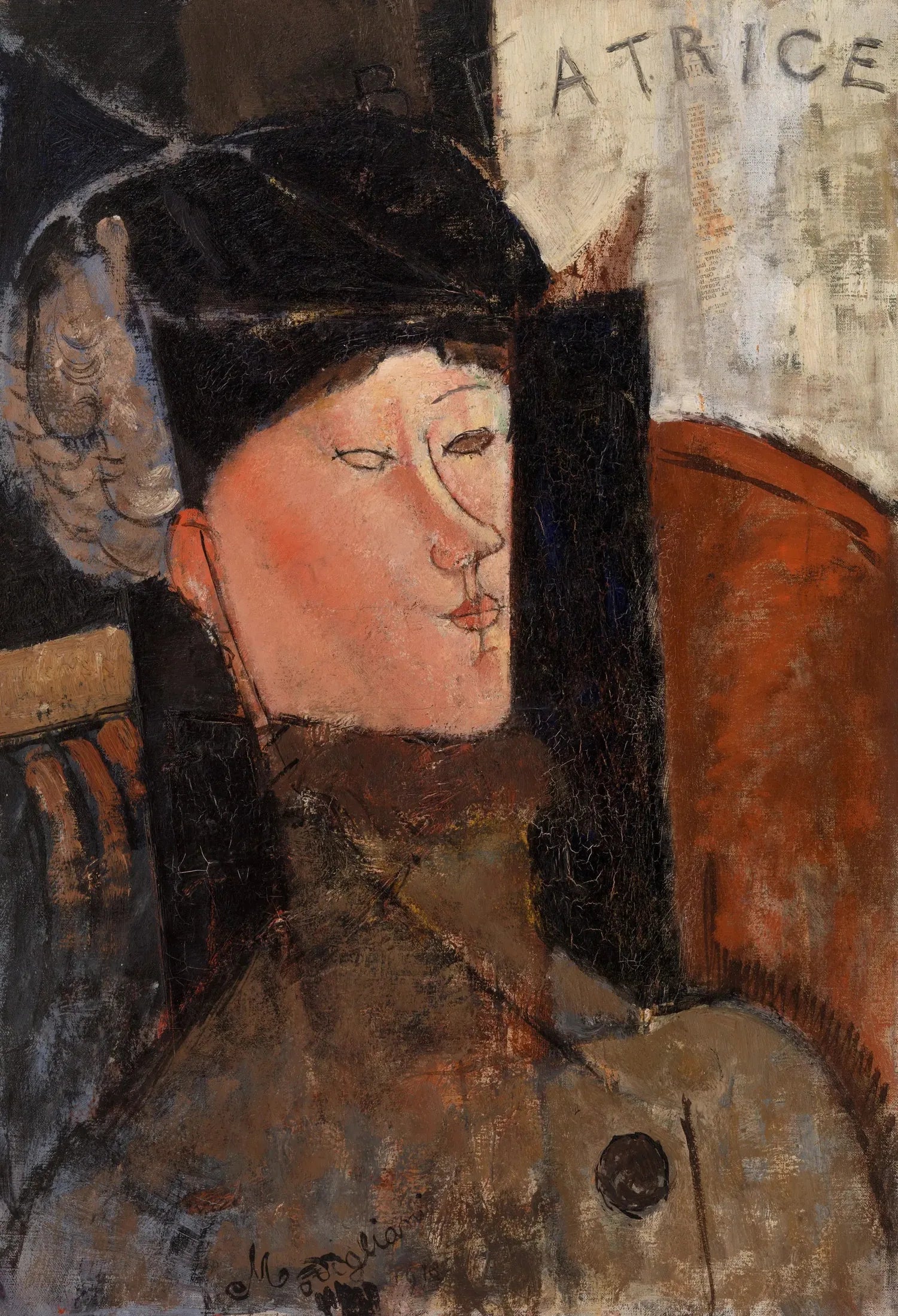 Portrait de Béatrice Hastings (Modigliani, Philadelphie) - Amedeo Modigliani image 1 copie de tableau peinte à la main
