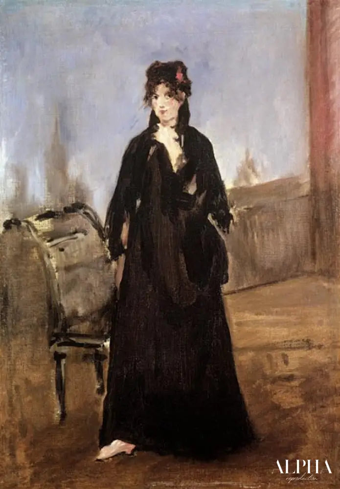 Portrait de Berthe Morisot en chaussures roses - Edouard Manet - Reproductions de tableaux et peintures haut de gamme