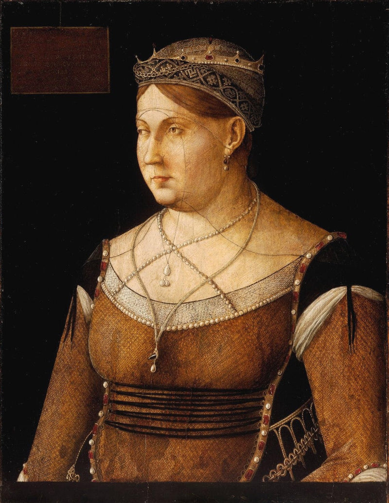 ภาพเหมือนของ Catherine Cornaro พระราชินีแห่งไซปรัส - Gentile Bellini