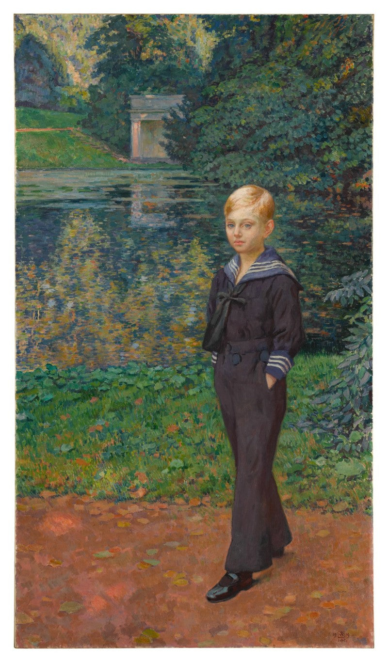 ภาพเหมือนของ Claude Stevens ในชุดทหารเรือ ที่สวน - Théo van Rysselberghe