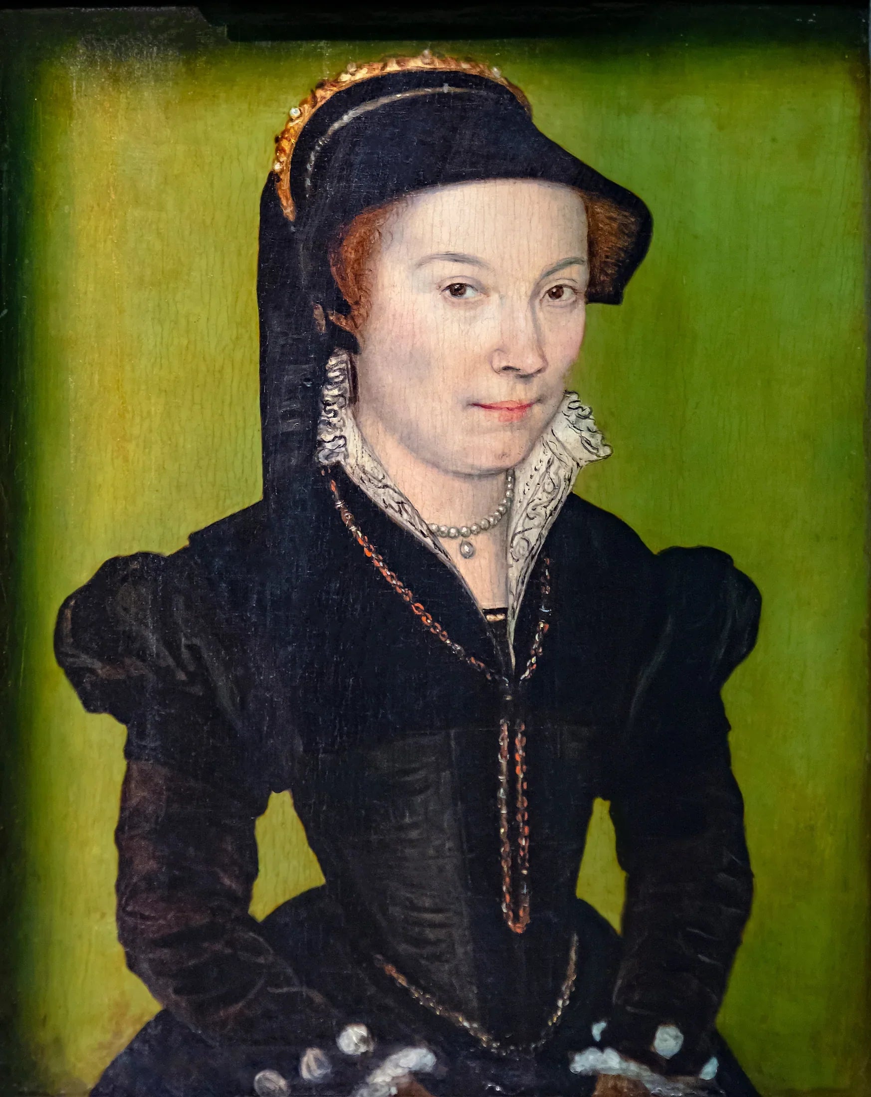 Portrait de dame, Janet Brandon, duchesse de Suffolk - Corneille de Lyon image 1 tableau peint à l’huile sur toile