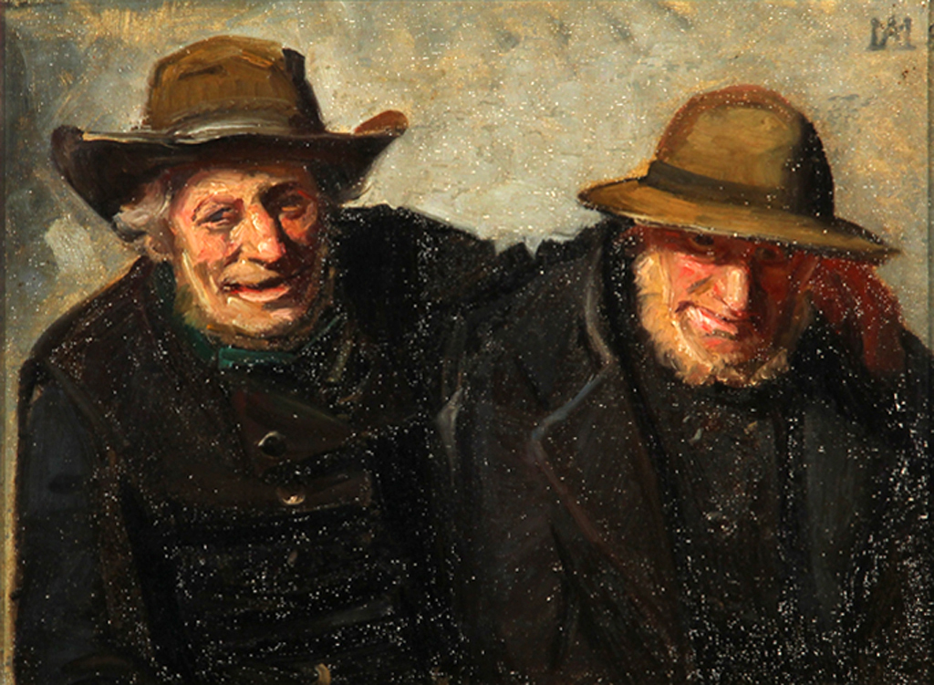 Portrait de deux amis, pêcheurs de Skagen. - Michael Peter Ancher image 1 tableau peint à l’huile sur toile