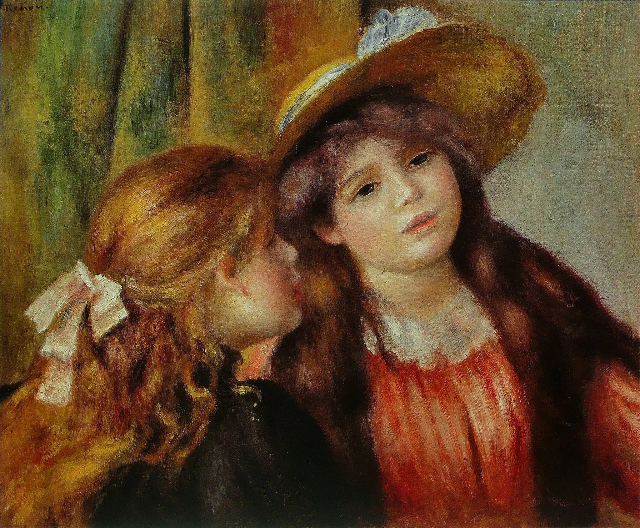 Portrait de deux fillettes - Pierre-Auguste Renoir image 1 reproduction artisanale de tableau