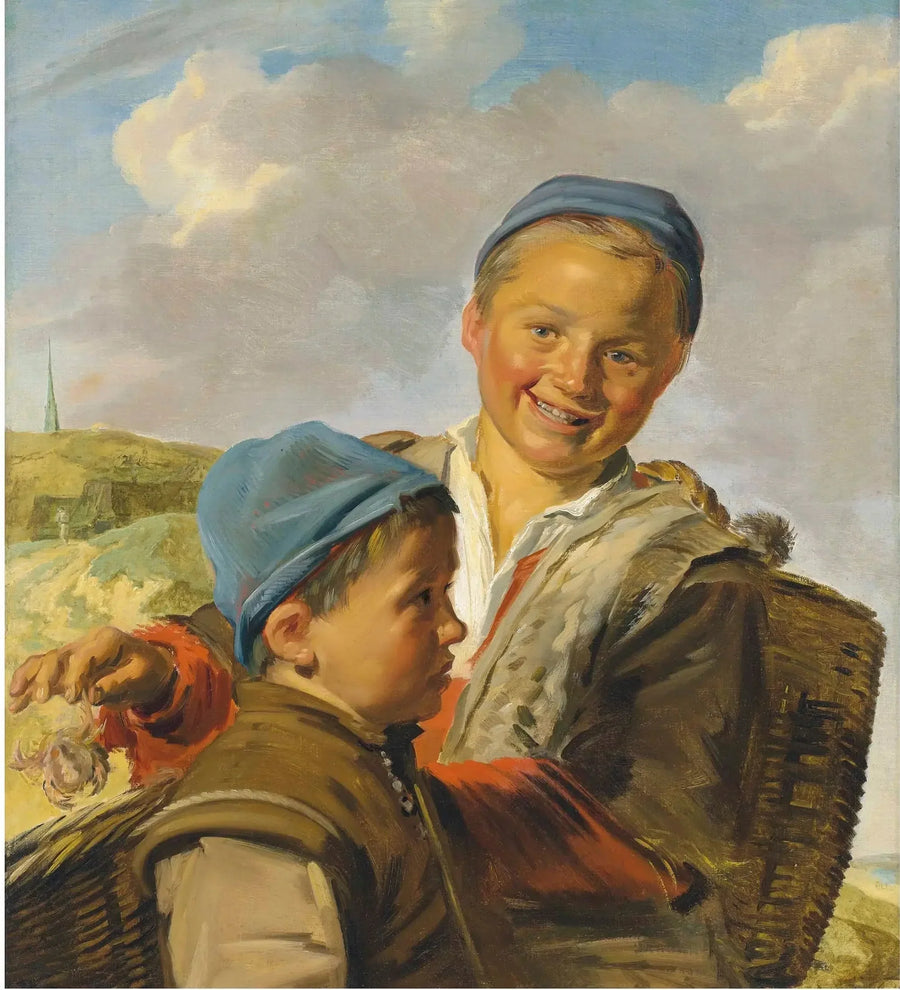 ภาพเหมือนของเด็กชายสองคนที่เป็นชาวประมง หนึ่งในนั้นถือปู - Frans Hals