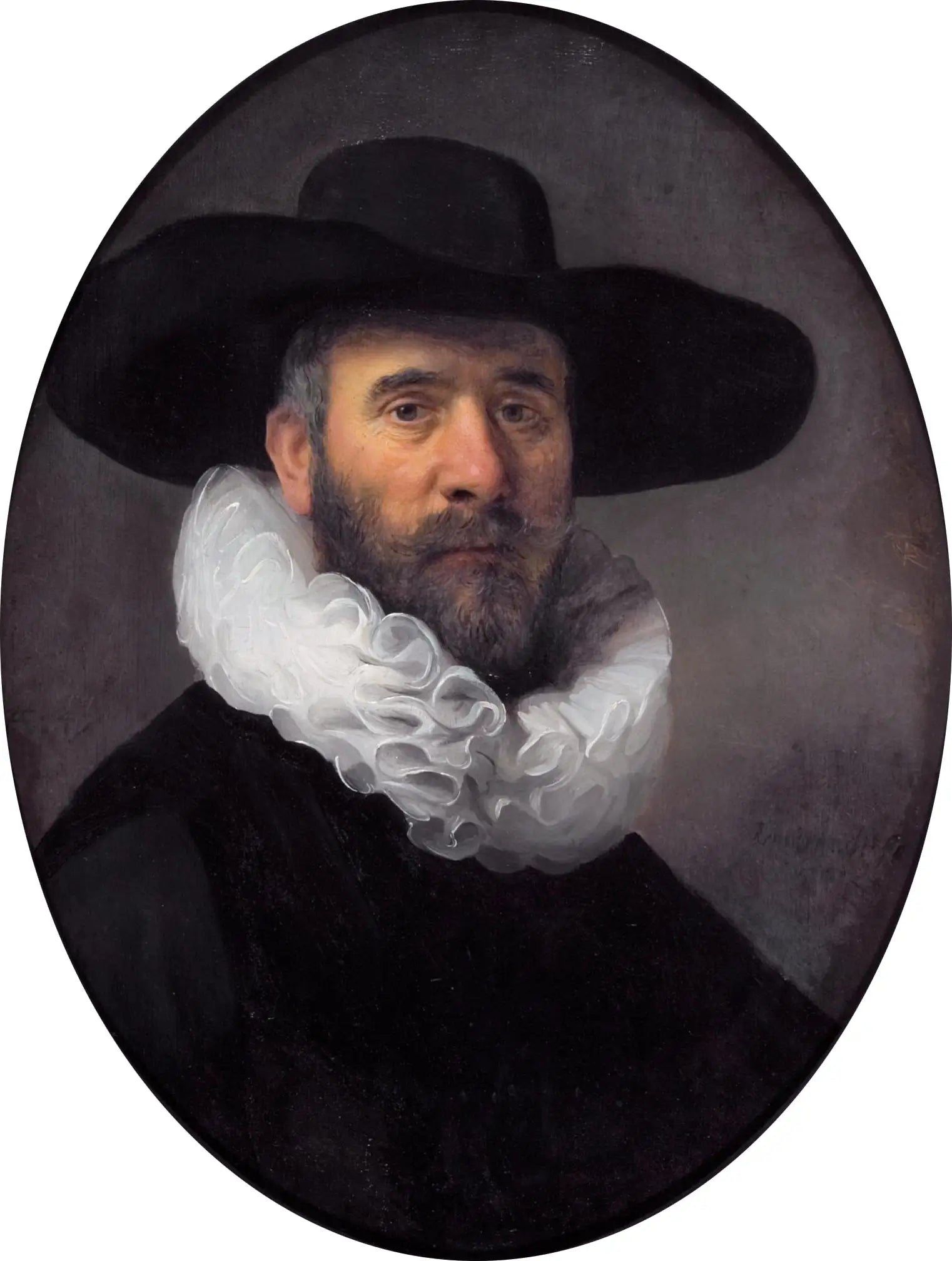 Portrait de Dirck Jansz.Pesser - Rembrandt image 1 reproduction artisanale de tableau