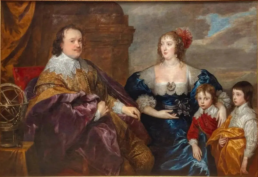 ภาพเหมือนครอบครัวของ Sir Kenelm Digby (1603-1665) และ Lady Venetia Anastasia Stanley (1600-1633) กับบุตรชายของพวกเขา Kenelm Digby และ John Digby (1627-1690) - อองตวน ฟาน ดายค์