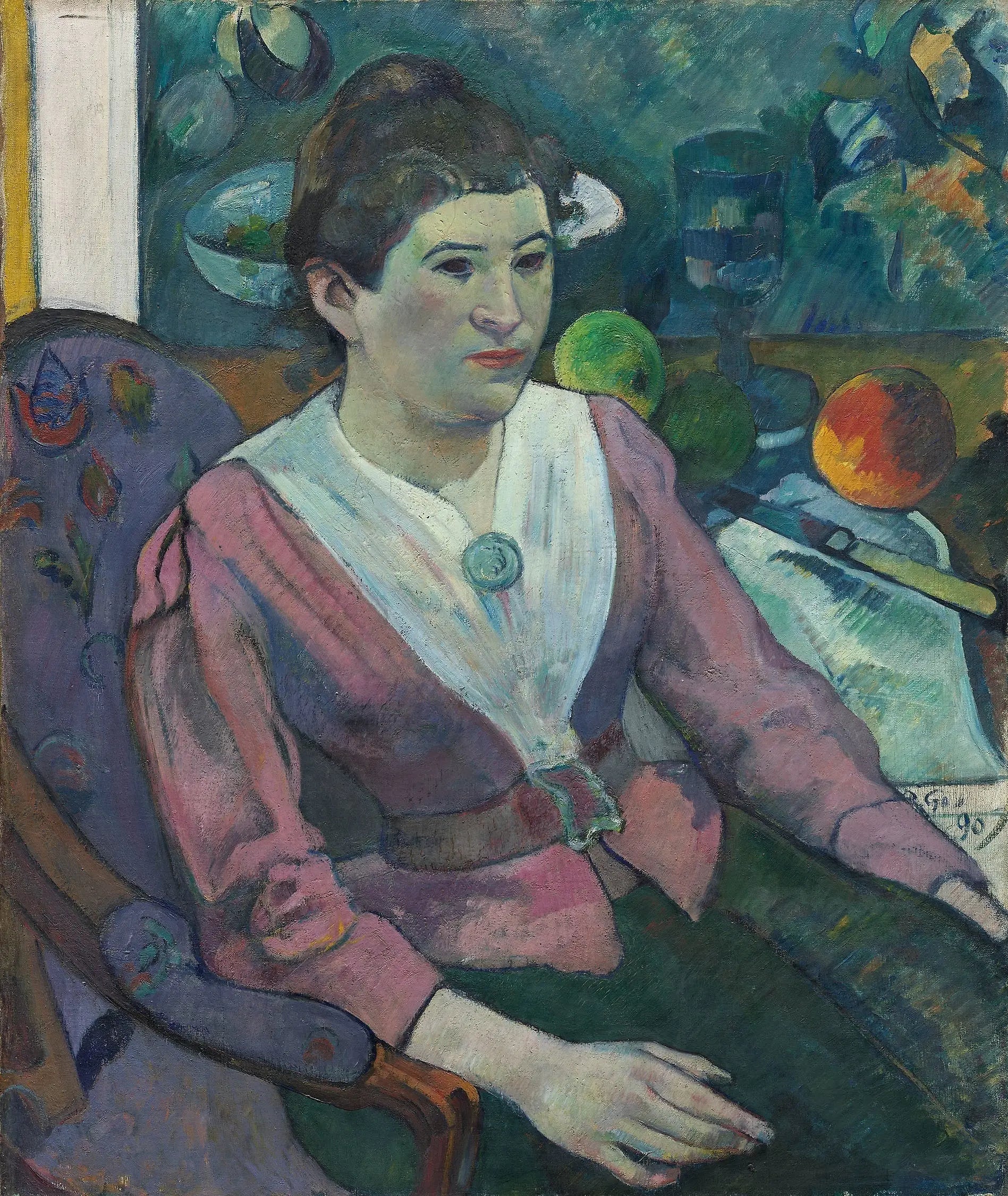 Reproduction du tableau « Portrait de femme à la nature morte de Cézanne - Paul Gauguin » par Alpha Reproduction en peinture à l’huile