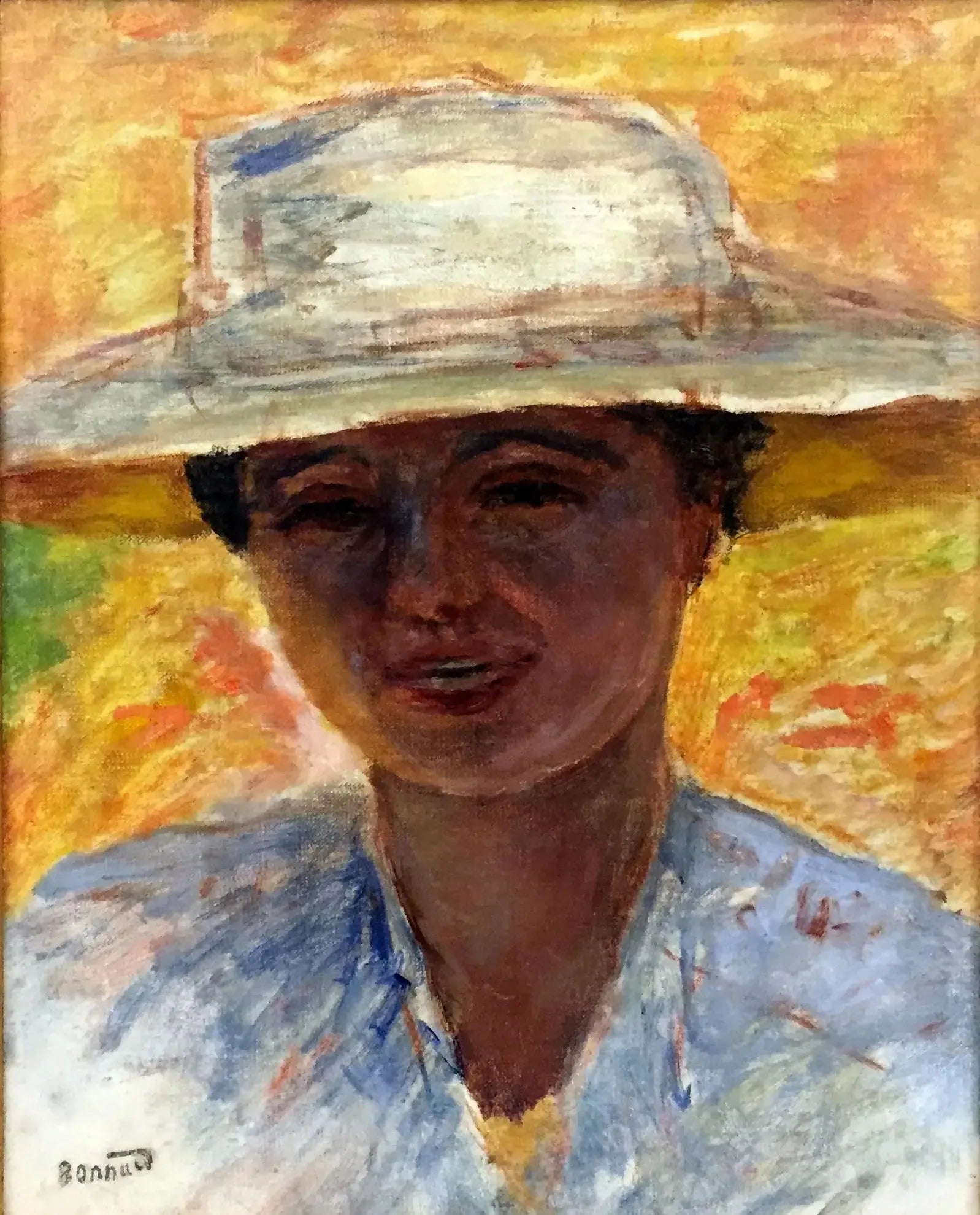 Portrait de femme au grand chapeau - Pierre Bonnard image 1 reproduction réalisée par Alpha Reproduction