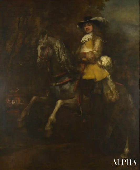 Portrait de Frederick Rihel à cheval - Rembrandt van Rijn - Reproductions de tableaux et peintures haut de gamme