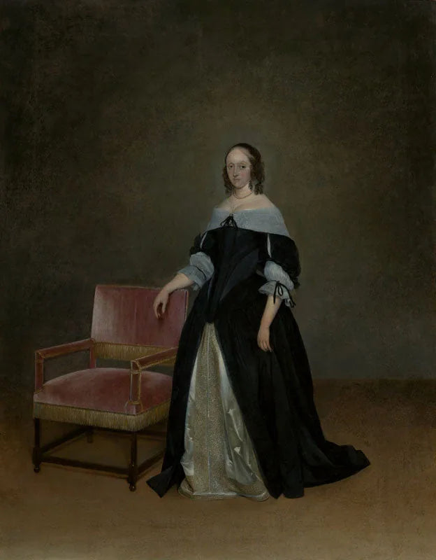Portrait de Geertruid Marienburg (née Assink, pendentif à l'inv. n° O 640) - Gerard ter Borch image 1 copie de tableau peinte à la main