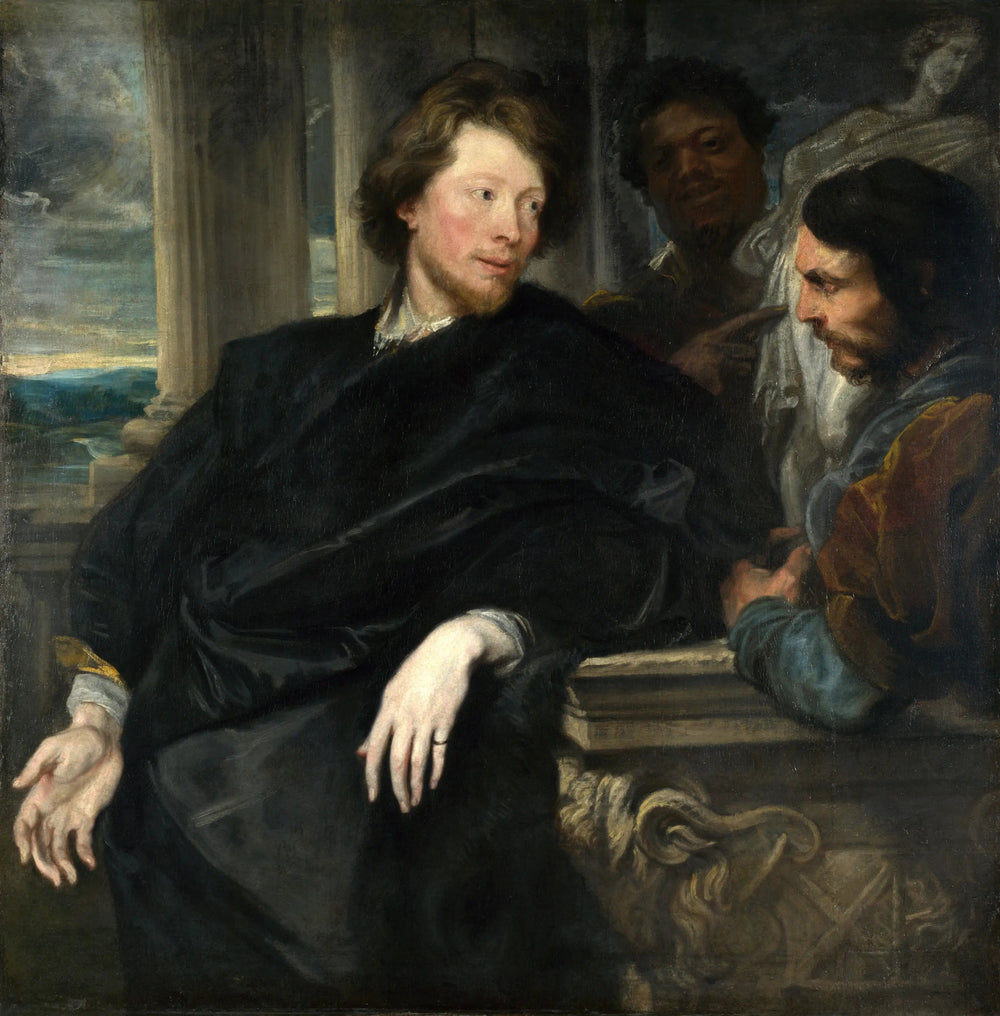 Portrait de George Gage avec deux accompagnateurs - Antoine van Dyck image 1 tableau peint à l’huile sur toile