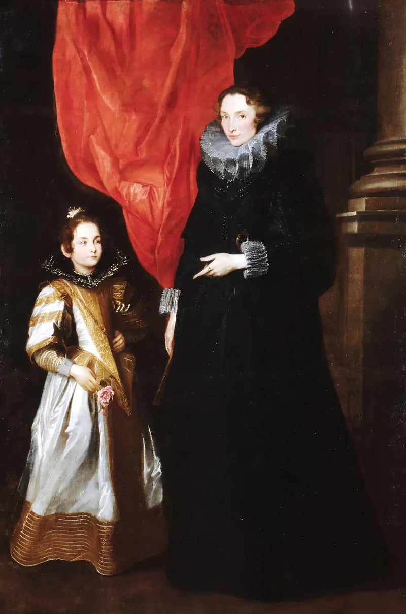 ภาพเหมือนของ Geronima Sale Brignole กับลูกสาว Maria Aurelia - Antoine van Dyck