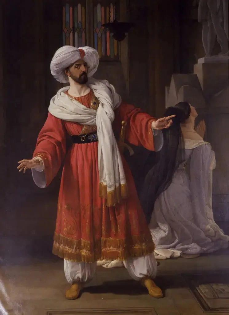 ภาพเหมือนของ Giovanni David ในบทบาทของ Alessandro ใน Gli arabi nelle Gallie โดย Pacini - Francesco Hayez