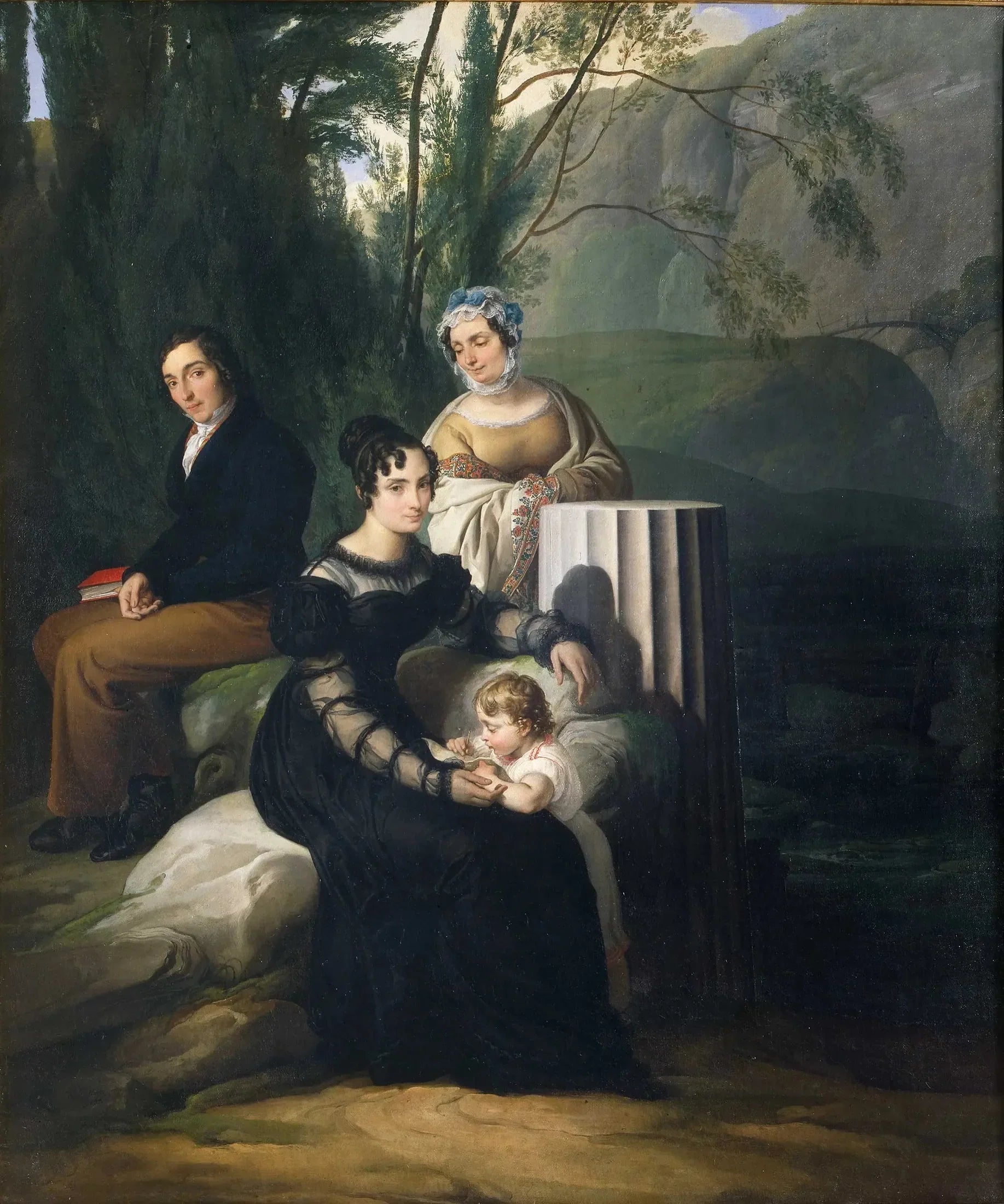Portrait de groupe de la famille Borri Stampa - Francesco Hayez image 2 reproduction d’œuvre d’art à l’huile