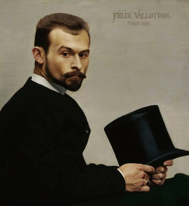 ภาพเหมือนของ Jasinski ถือหมวกของเขา - Félix Vallotton