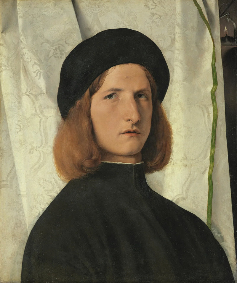 ภาพเหมือนชายหนุ่มกับโคมไฟ - Lorenzo Lotto