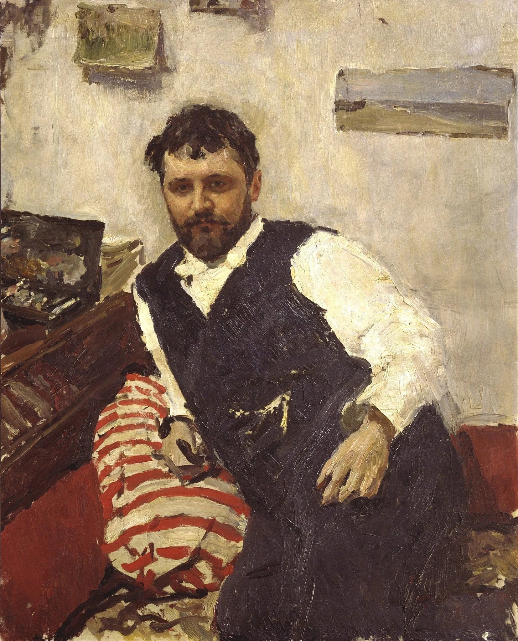 Portrait de l'artiste Konstantin Korovin - Valentin Serov image 1 copie de tableau peinte à la main
