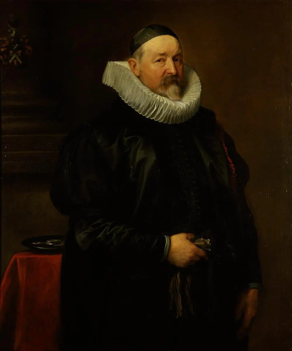 Portrait de l'aumônier de la ville d'Anvers, Adriaen Stevens, âgé de 68 ans - Antoine van Dyck image 1 reproduction d’œuvre d’art à l’huile