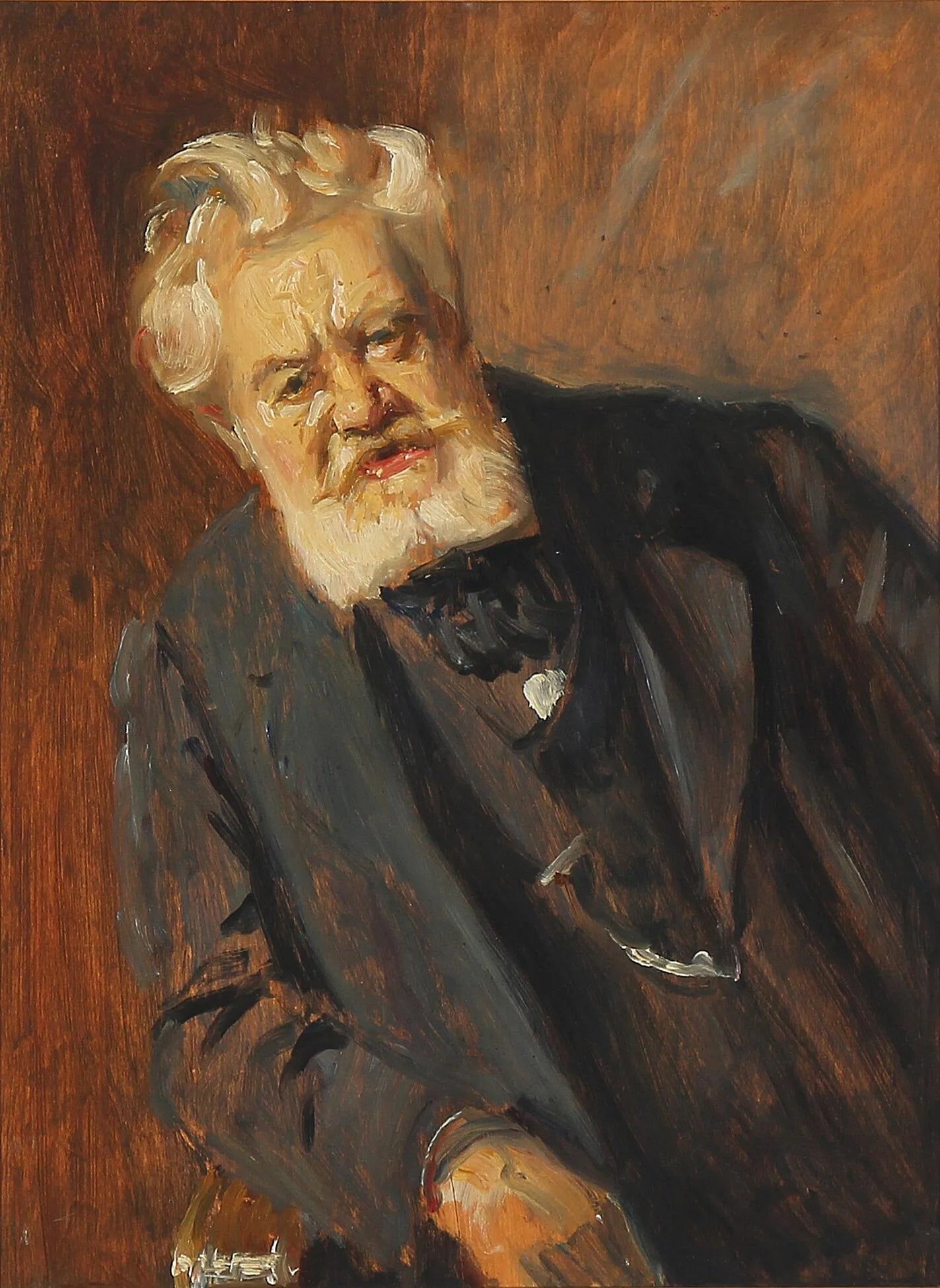 Portrait de l'auteur danois Vilhelm Østergaard. - Michael Peter Ancher image 1 copie peinte à la main à l’huile