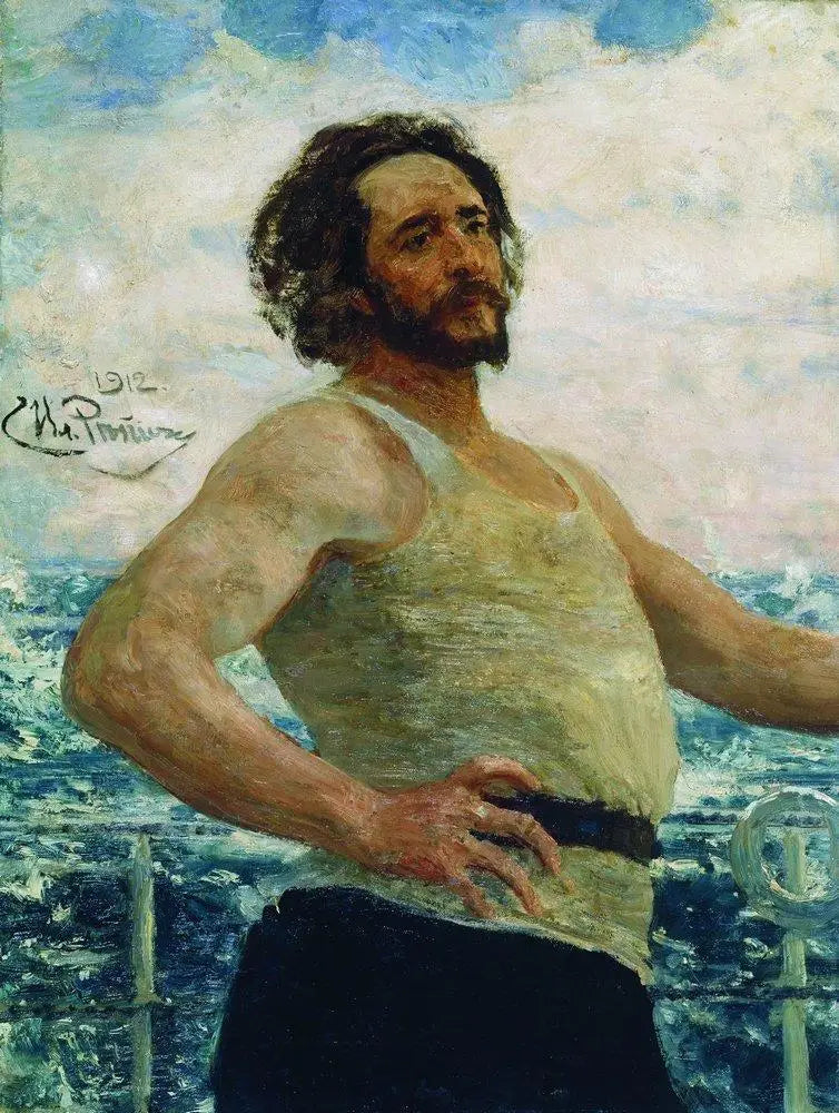 ภาพเหมือนนักเขียน Leonid Nikolaïevitch Andreïev บนเรือยอชต์ - Ilya Repin