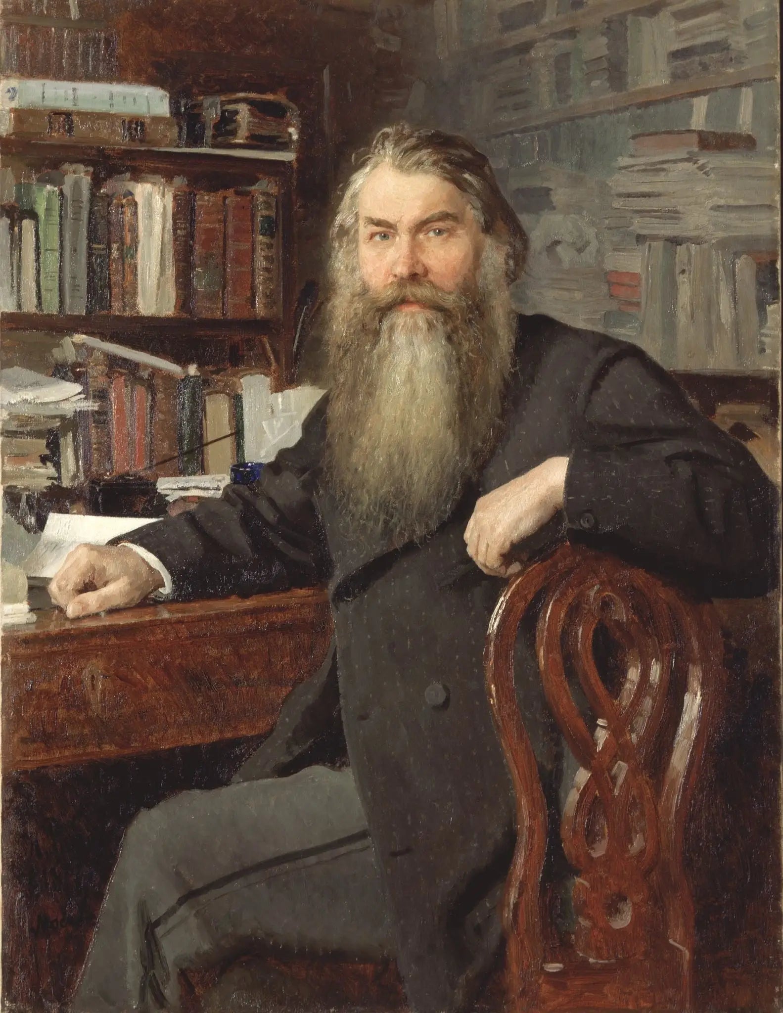 Portrait de l'historien et archéologue Ivan Egorovich Zabelin - Ilya Repin image 1 copie peinte à la main à l’huile