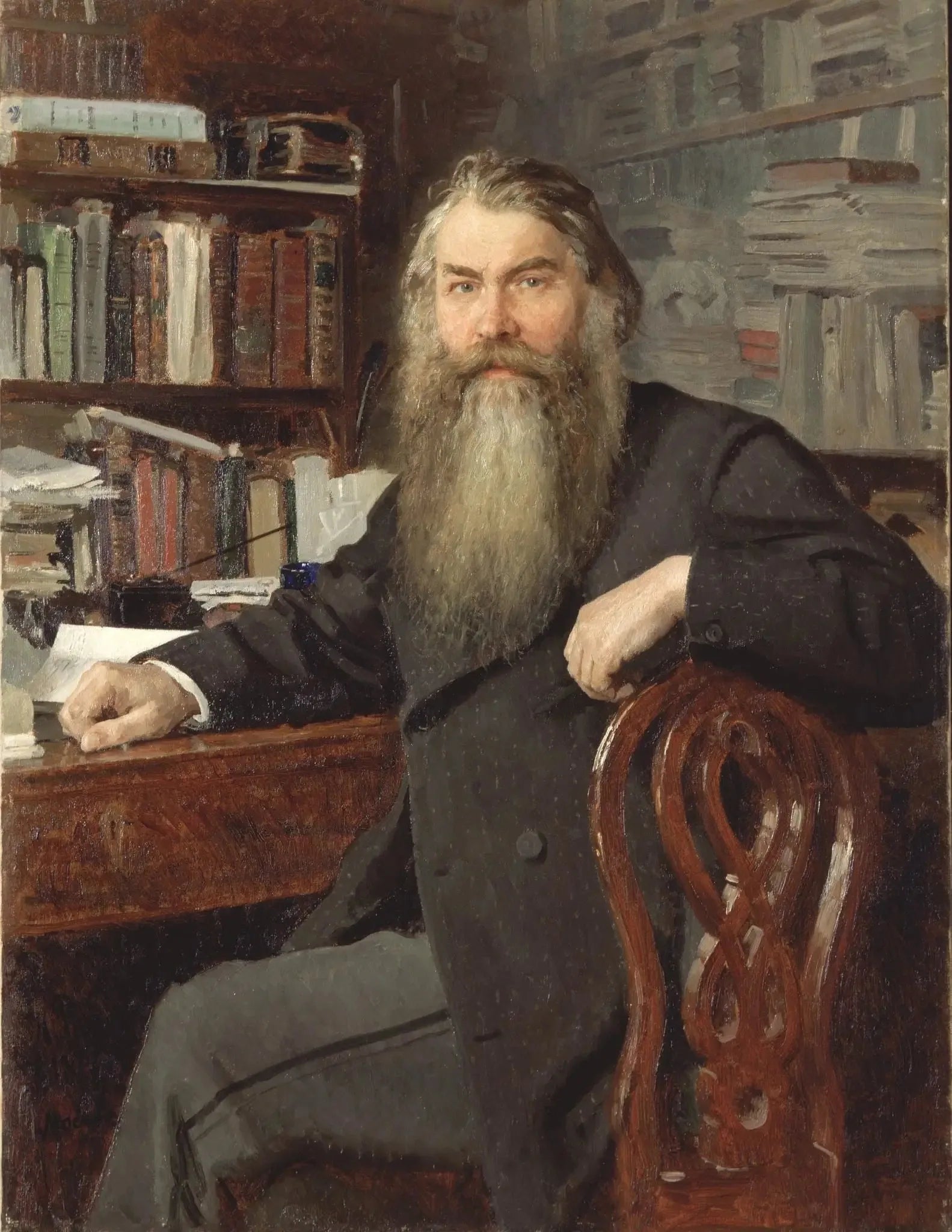 Portrait de l'historien et archéologue Ivan Egorovich Zabelin - Ilya Repin image 1 copie peinte à la main à l’huile