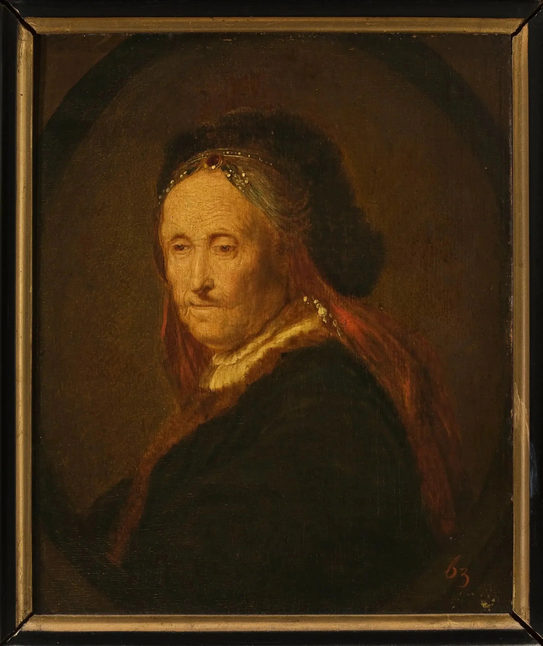 Portrait de la mère de Rembrandt (?) - Rembrandt image 1 copie de tableau peinte à la main