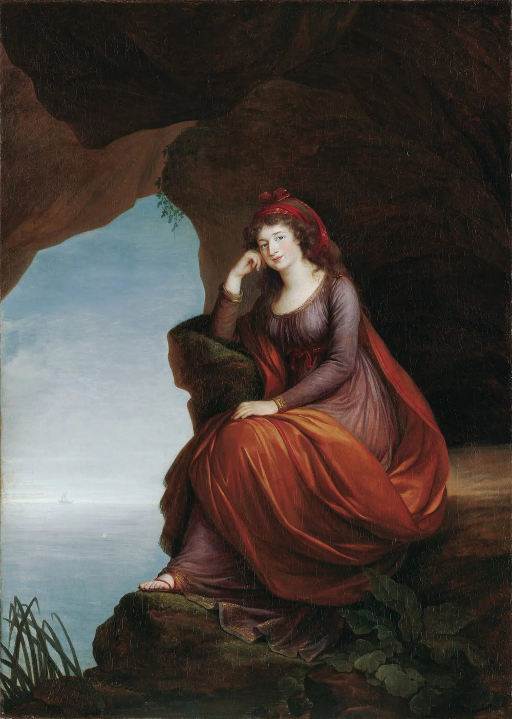 Portrait de la princesse Hermenegilde von Esterházy (1769-1845), née Liechtenstein, en Ariane à Naxos - Élisabeth Vigée Le Brun image 1 copie de tableau peinte à la main