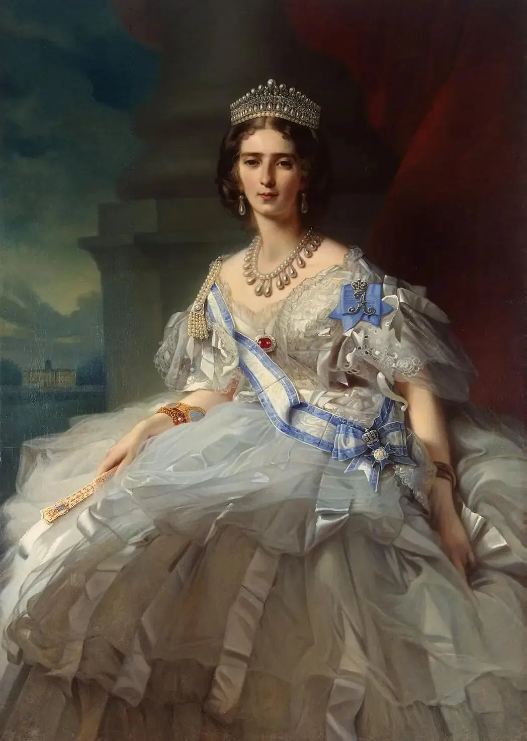 Portrait de la princesse Tatiana Yusupova - Franz Xaver Winterhalter image 1 reproduction de peinture à l’huile