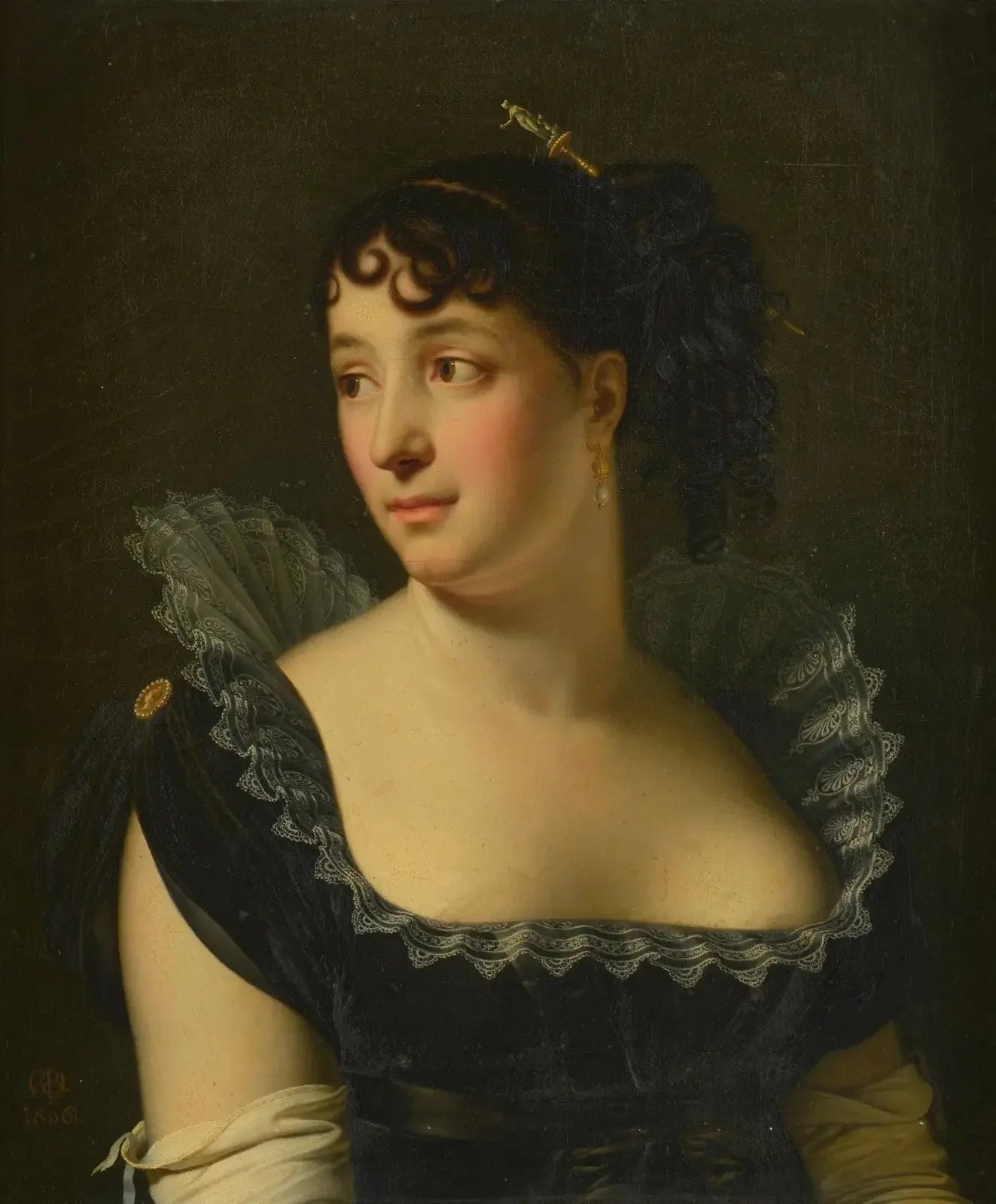 Portrait de Madame Bertin de Veaux en buste - Anne-Louis Girodet image 1 reproduction d’œuvre d’art à l’huile