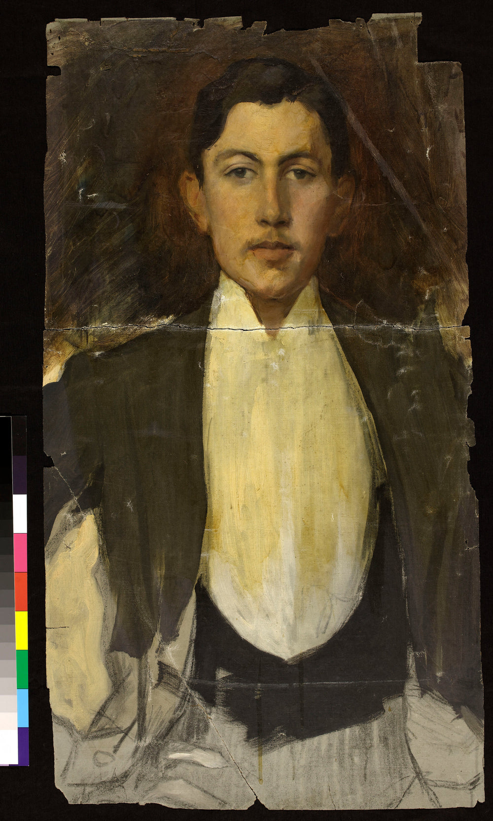 Portrait de Marcel Bing (2 fragments avant restauration) - Albert Besnard image 1 tableau peint à l’huile sur toile