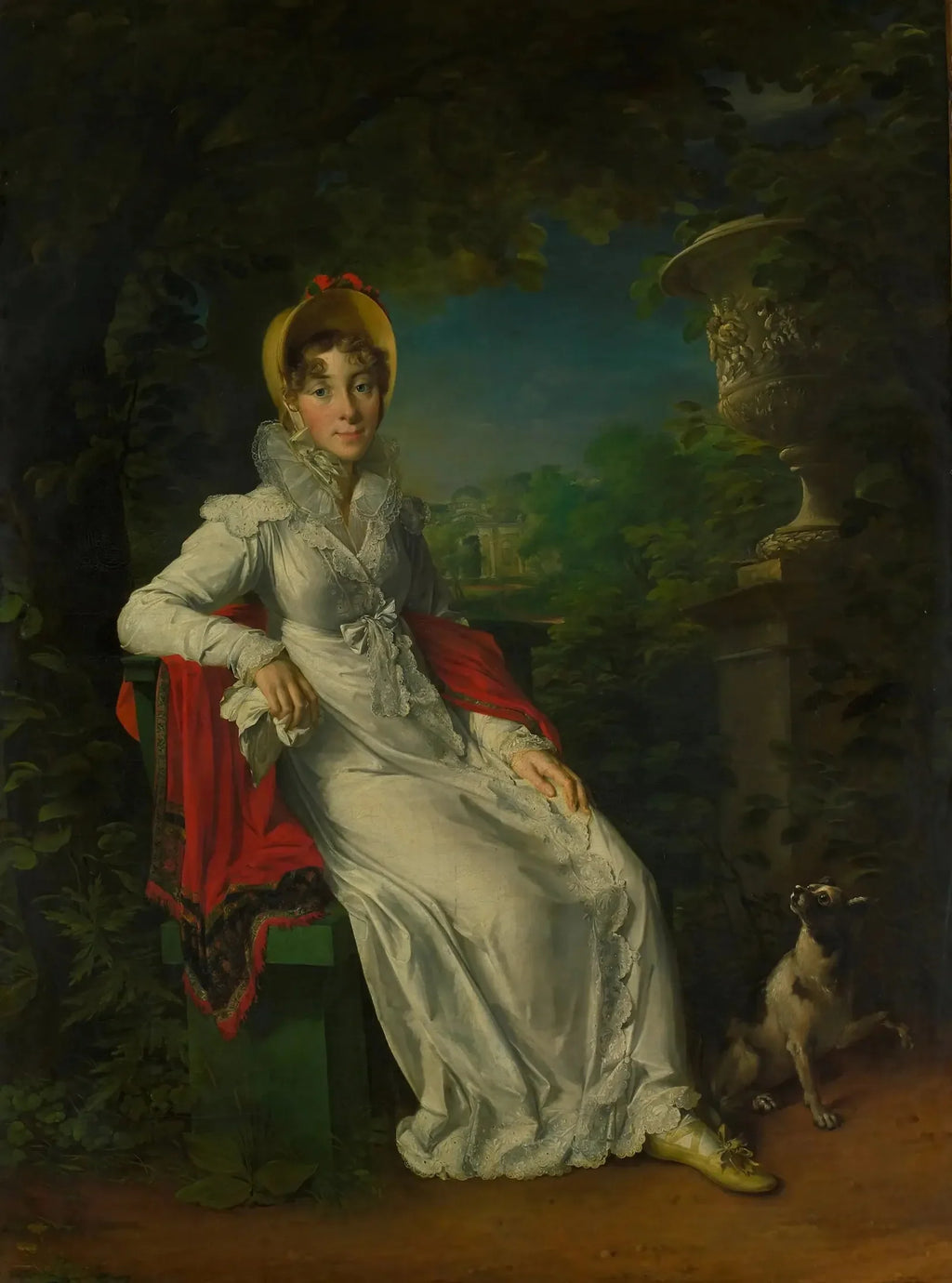 Portrait de Marie Caroline Ferdinande Louise de Naples, épouse de Charles Ferdinand, duc de Berry, dans le parc de Bagatelle au bois de Boulogne, Paris - François Gérard image 2 reproduction artisanale de tableau