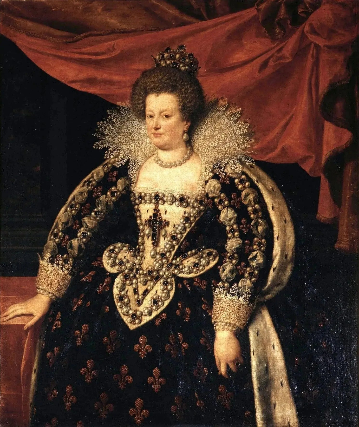 Portrait de Marie de Médicis - Frans Pourbus the Younger image 1 copie de tableau peinte à la main