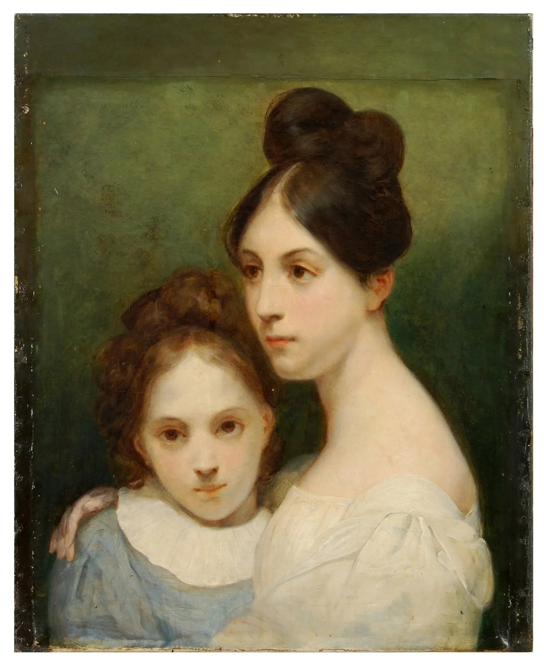 Portrait de mesdemoiselles de la Fayette, kleindochters van general de la Fayette (1757-1834) - Ary Scheffer image 1 reproduction artisanale de tableau