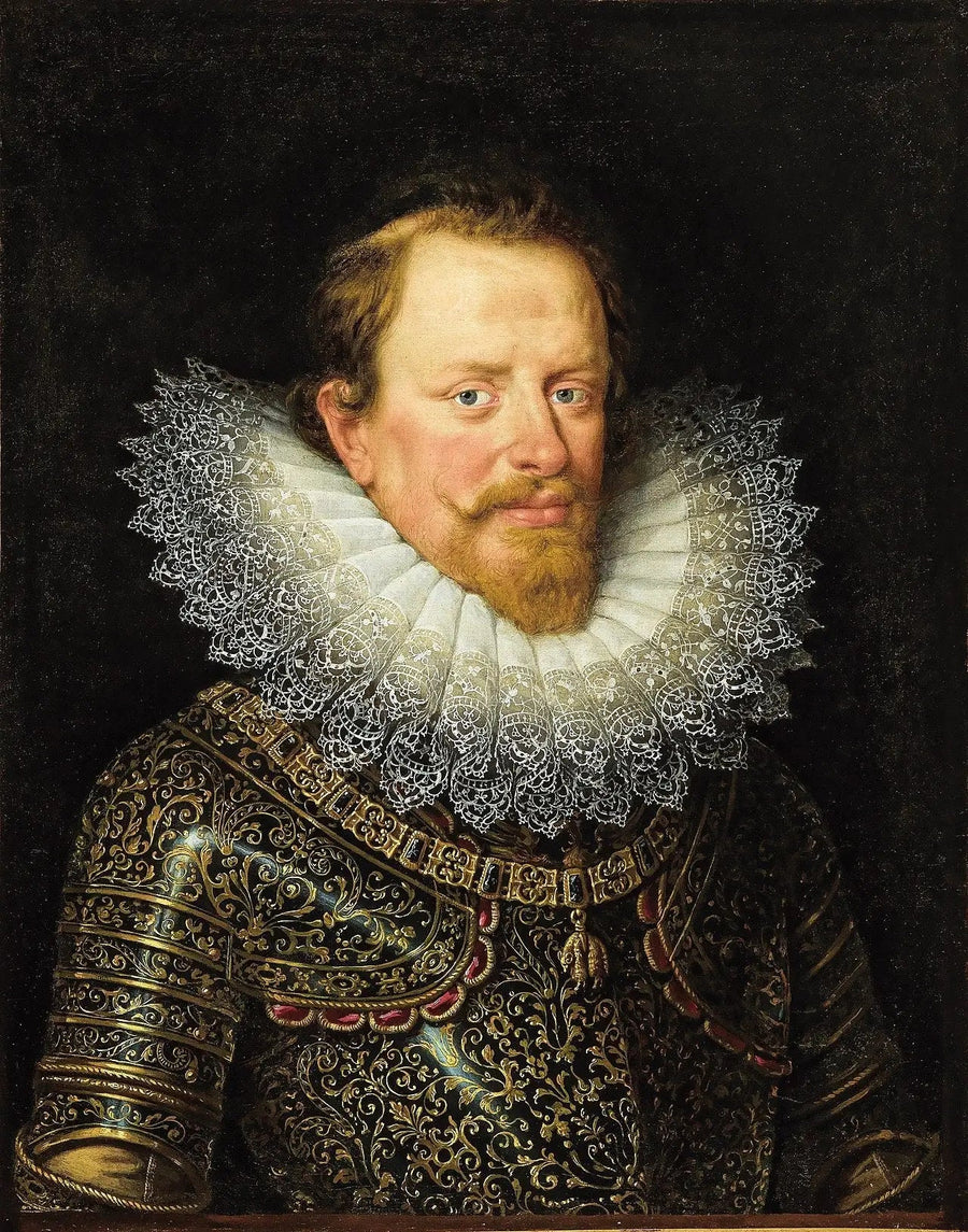 ภาพเหมือนของ Vincenzo Gonzaga ดยุคแห่ง Mantoue สวมเกราะและเครื่องหมายของคำสัญญา Golden Fleece - Frans Pourbus the Younger