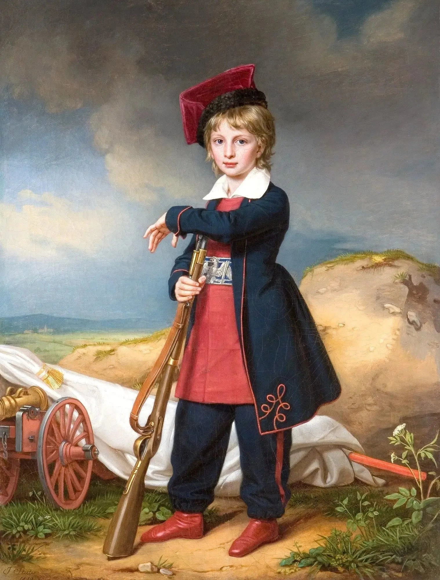 Portrait du duc de Reichstadt en costume militaire polonais - Joseph Karl Stieler image 1 copie peinte à la main à l’huile