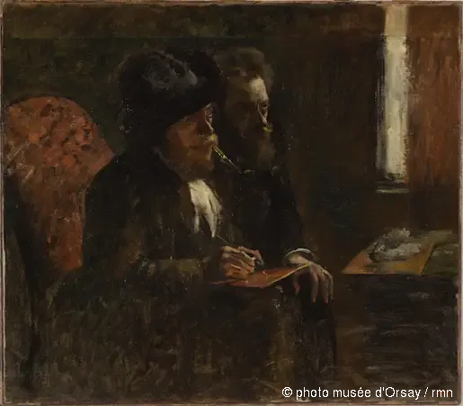 ภาพเหมือนของช่างแกะสลัก Desboutin และช่างแกะสลัก Lepic - Edgar Degas